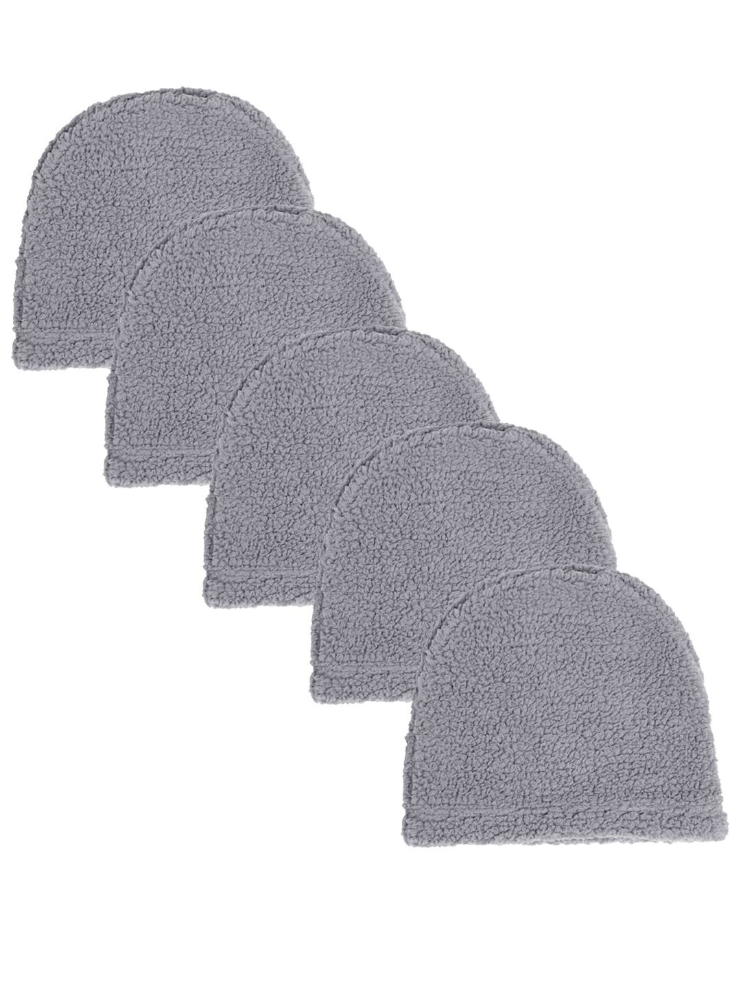 

KLOTTHE Women Pack Of 5 Woolen Beanie Cap, Grey