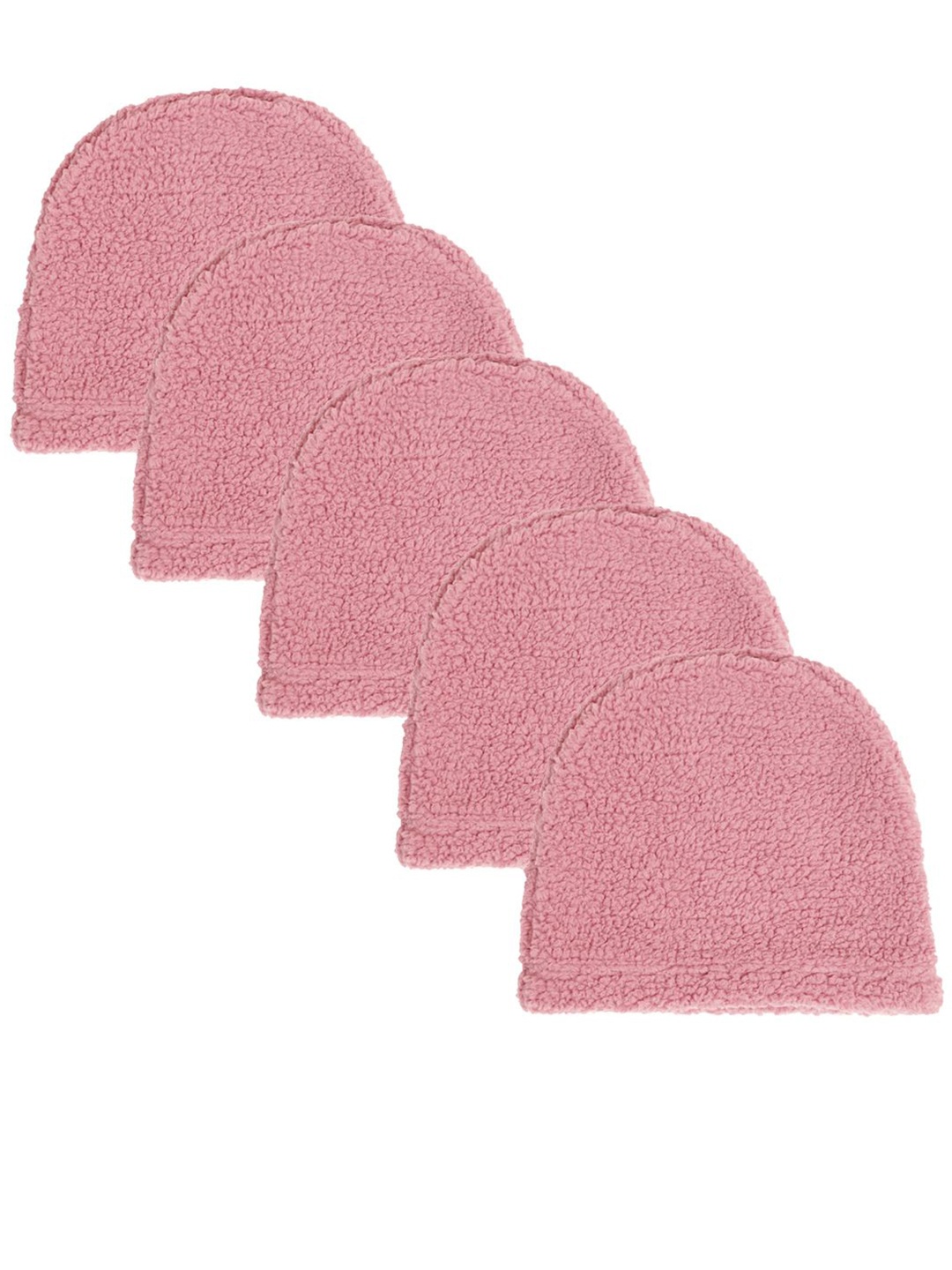 

KLOTTHE Women Pack Of 5 Winter Woolen Beanie Caps, Pink