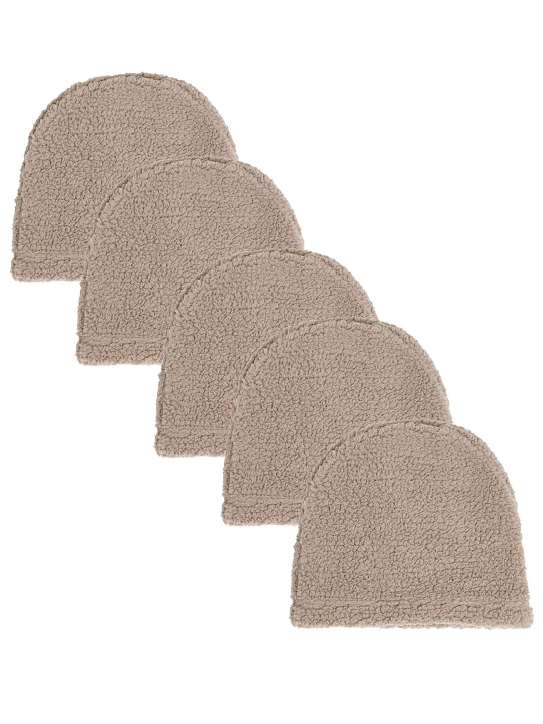 

KLOTTHE Women Pack Of 5 Self Design Woolen Beanie Cap, Beige