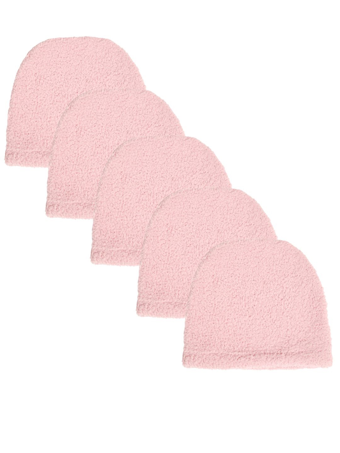 

KLOTTHE Women Pack Of 5 Winter Woolen Beanie Caps, Pink