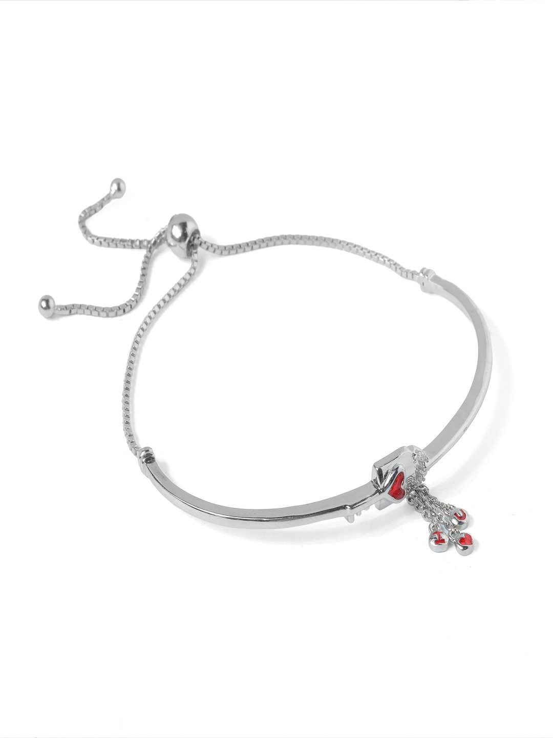 

Paavni Girls 925 Sterling Silver Rhodium-Plated Charm Bracelet