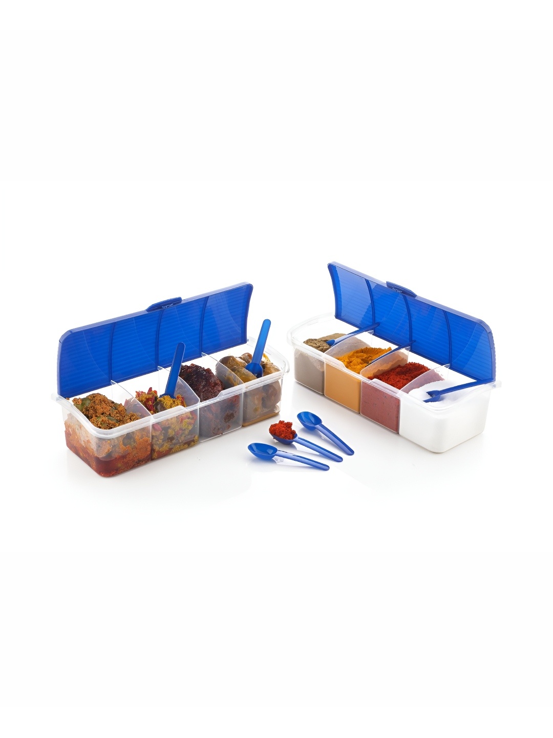 

Metrolife Blue & Transparent 2 Pieces Fridge Container 1.7L With Spoons