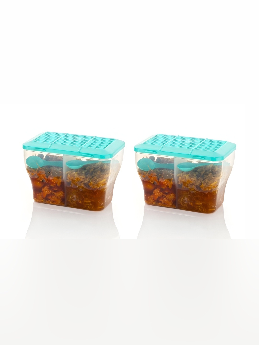 

Metrolife Green & Transparent 2 Pieces Easy to Clean Fridge Container 2L