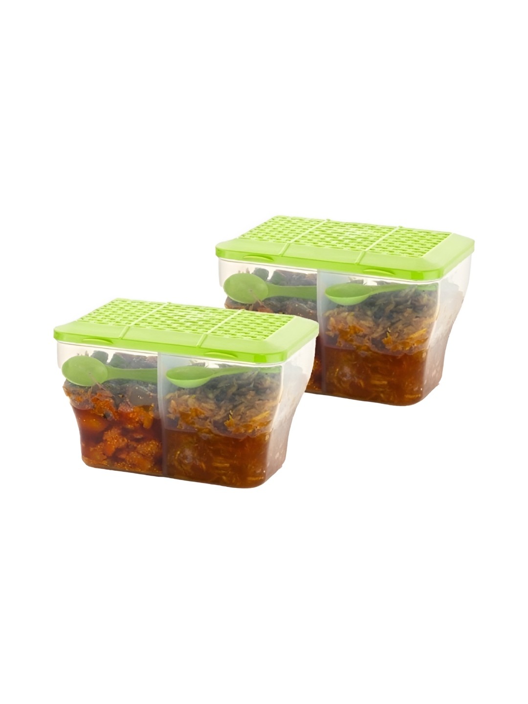 

Metrolife Green & Transparent 2 Pieces Fridge Container 2L