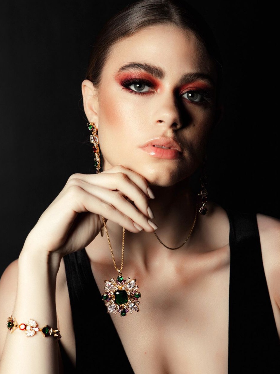 

Sahi London Gold-Plated Enamelled Pendants With Chains