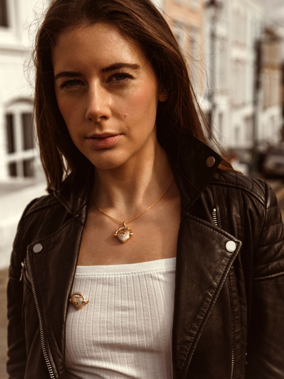 

Sahi London Gold-Plated Heart Headphone Pendants with Chains, White