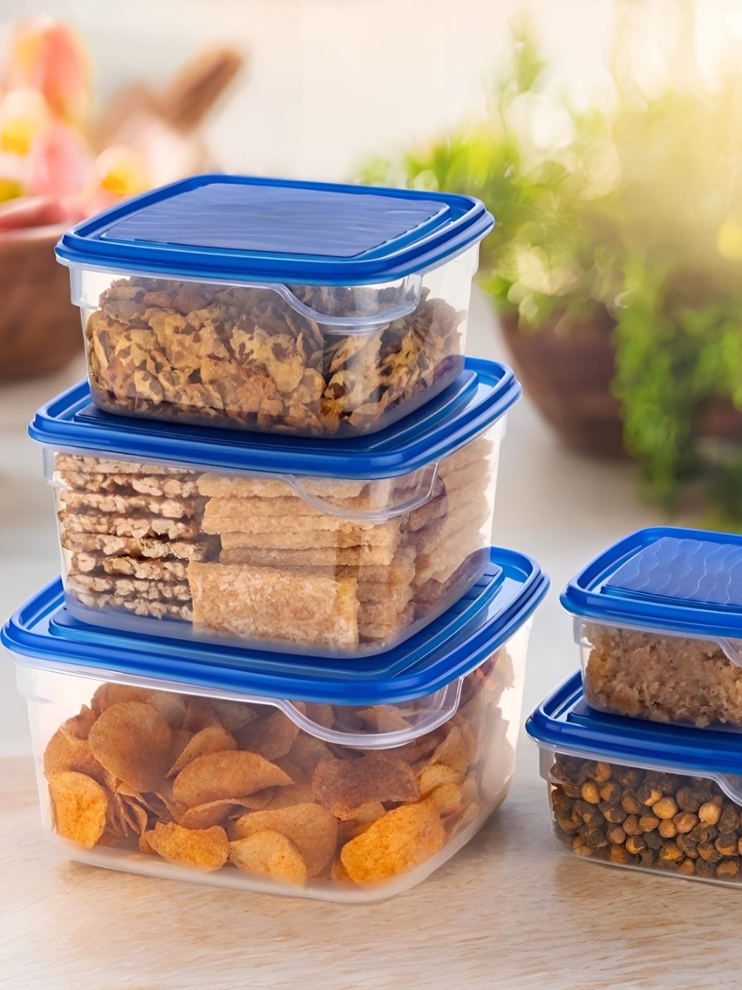 

Metrolife Blue & Transparent 5 Pieces Fridge Container 2.5L