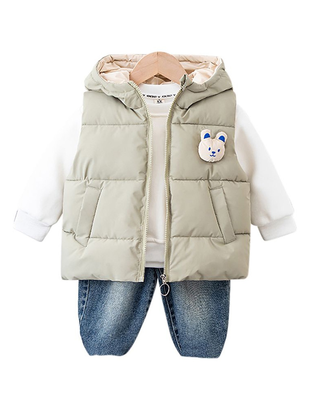 

StyleCast x Revolte Boys Hooded Sleeveless Gilet Jacket, Green