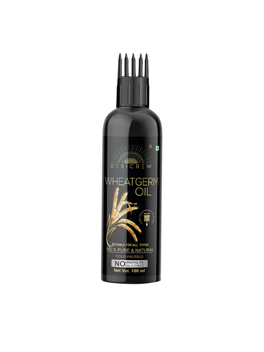 

Desi Crew 100% Pure & Natural Wheatgerm Oil For Hair & Skin - 100 ml, Black