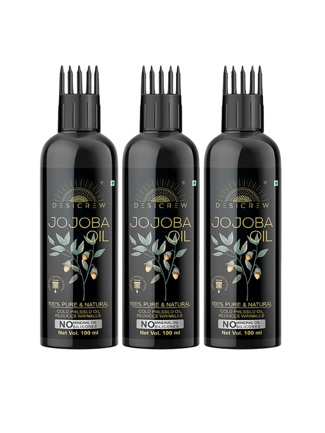 

Desi Crew Set Of 3 100% Pure & Natural Jojoba Massage Oil 100ml Each, Yellow