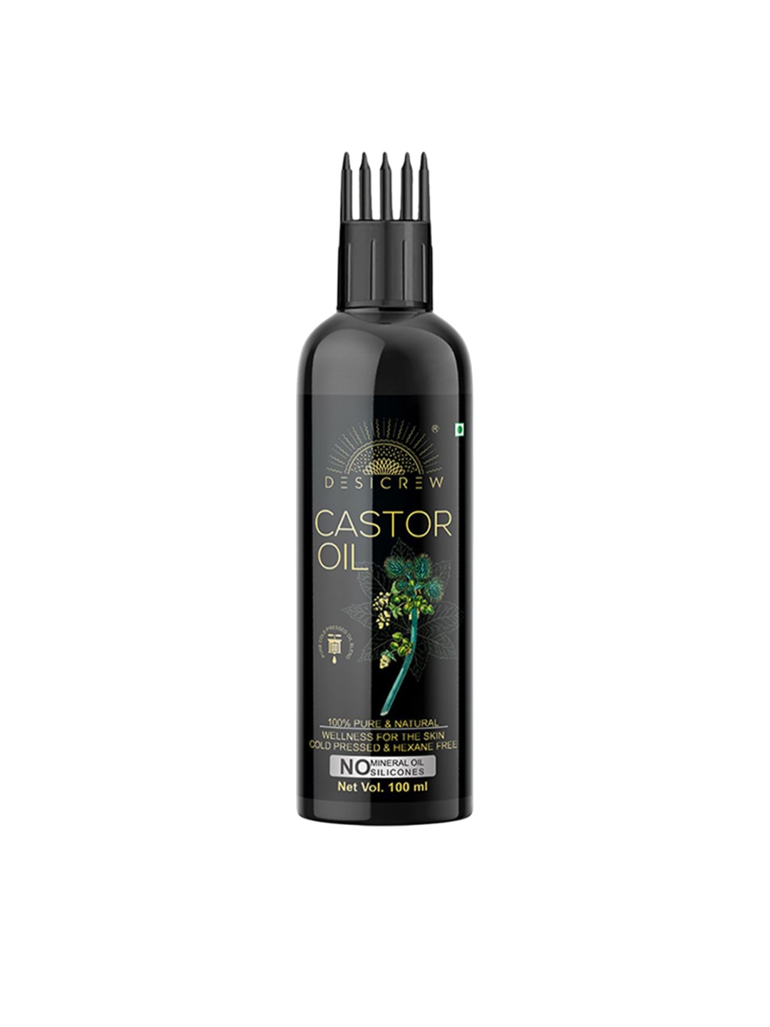 

Desi Crew 100% Pure & Natural Castor Oil For Hair & Skin - 100 ml, Black