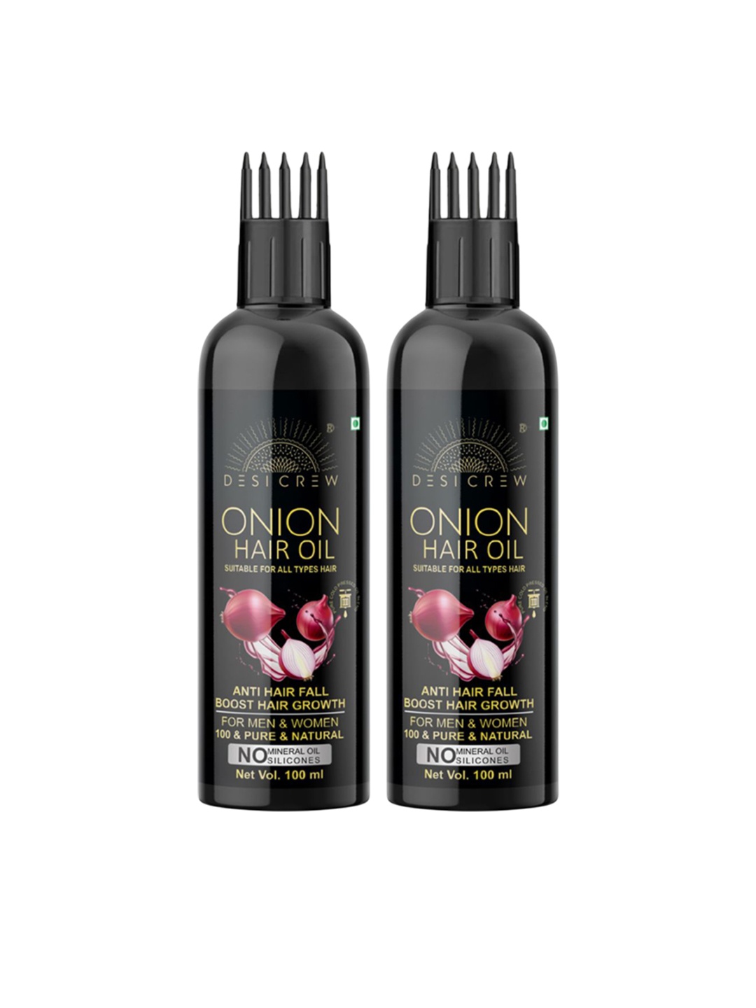 

Desi Crew Set Of 2 Anti Hair Fall Onion Hair Oil- 100 ml Each, Brown