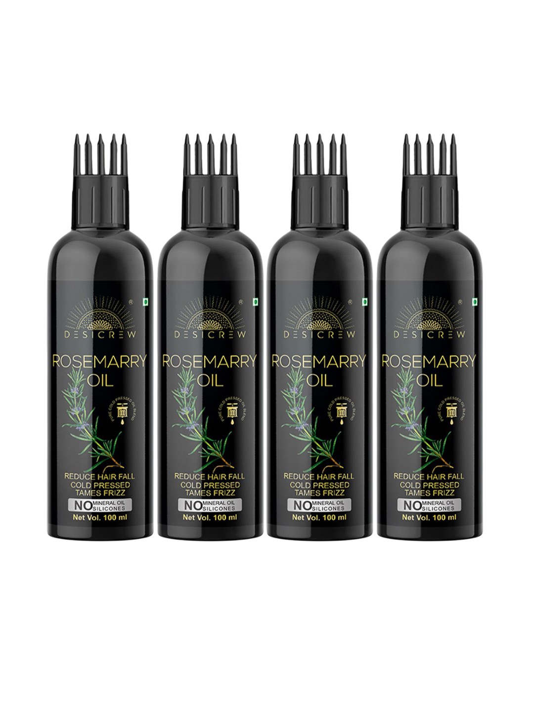 

Desi Crew Set Of 4 100% Pure & Natural Rosemary Oil - 100 ml Each, White