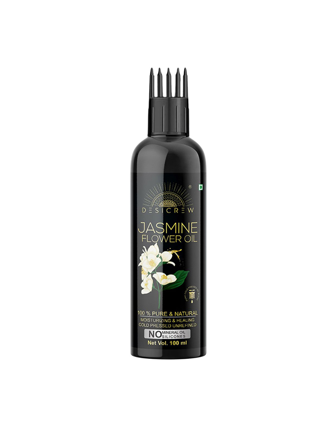 

Desi Crew 100% Pure & Natural Jasmine Flower Oil For Hair & Skin - 100 ml, Black