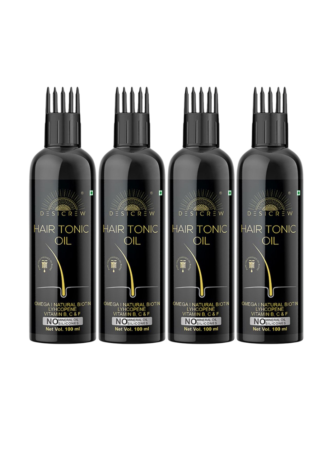 

Desi Crew Set Of 4 Tonic Hair Oil For Hair Growth - 100 ml Each, Yellow