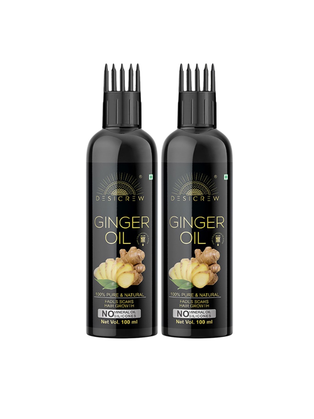 

Desi Crew Set Of 2 100% Pure & Natural Ginger Oil- 100 ml Each, Yellow