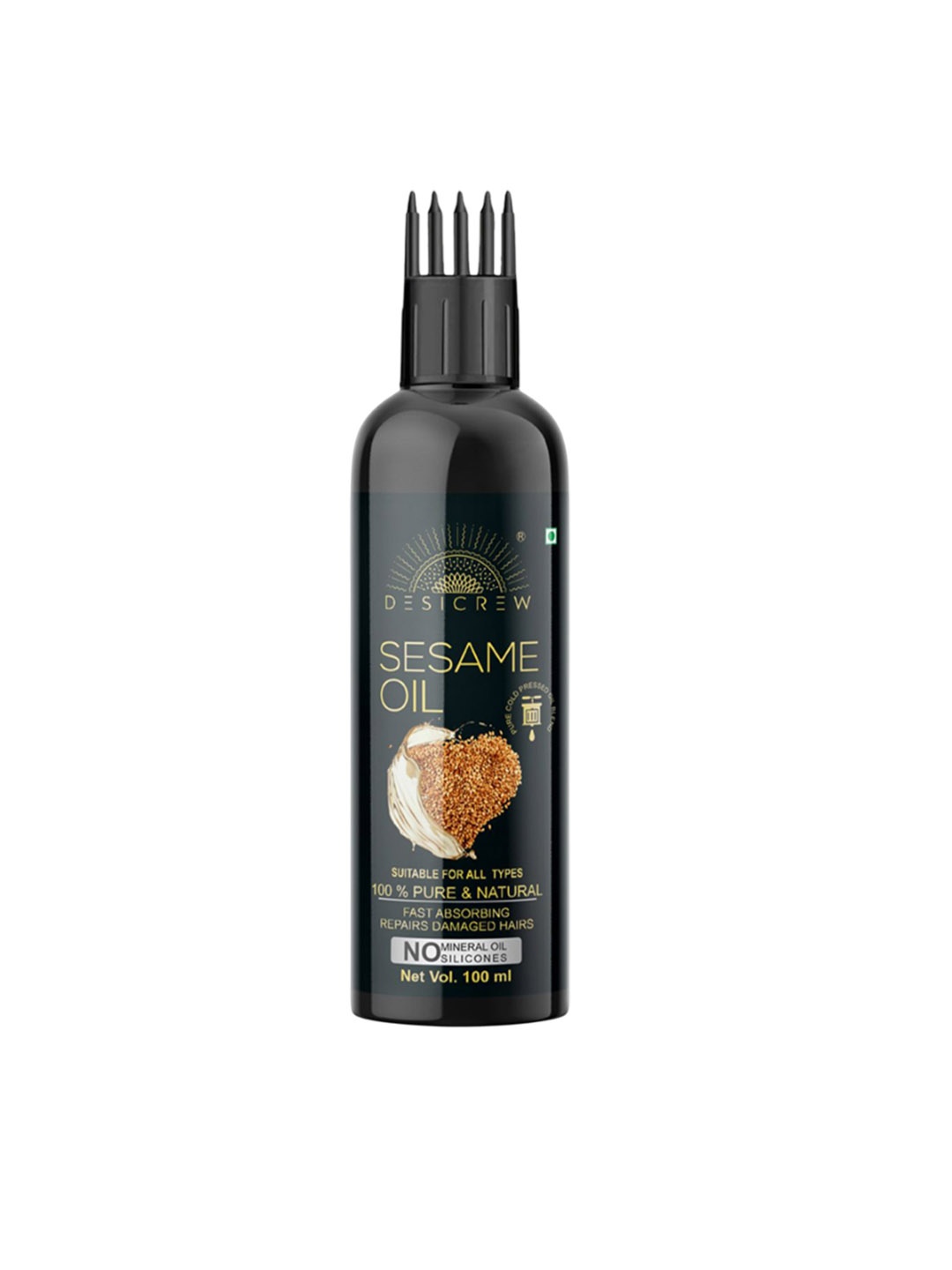 

Desi Crew 100% Pure & Natural Sesame Hair Oil - 100 ml, Yellow
