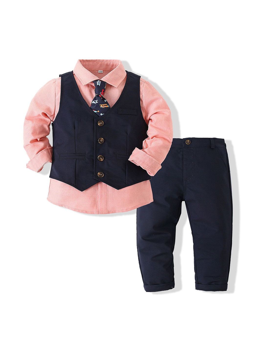

StyleCast x Revolte Boys 3-Piece Single-Breasted Cotton Suits, Pink