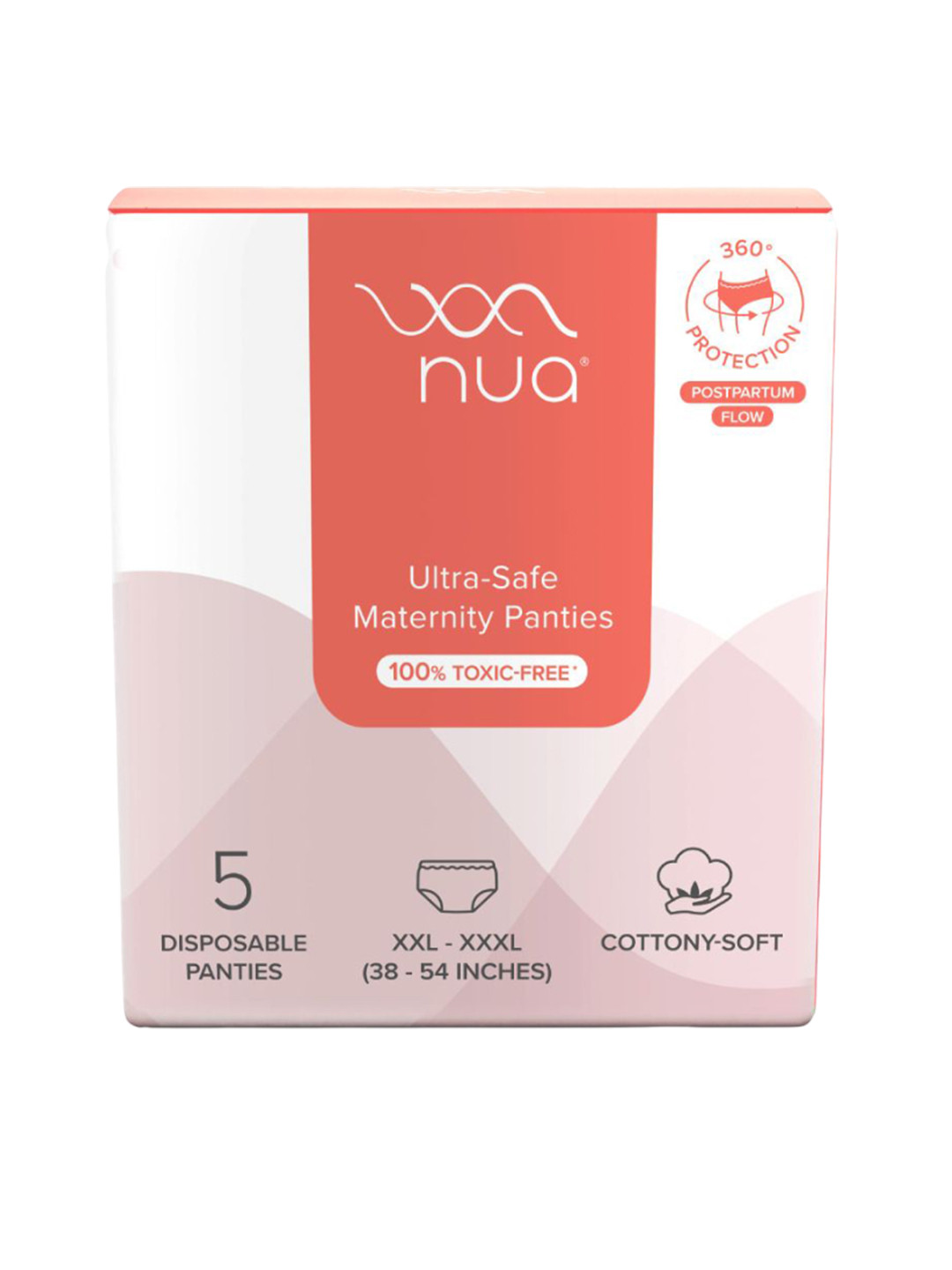 

Nua Ultra-Absorbent Maternity Panties - 5 Panties, White