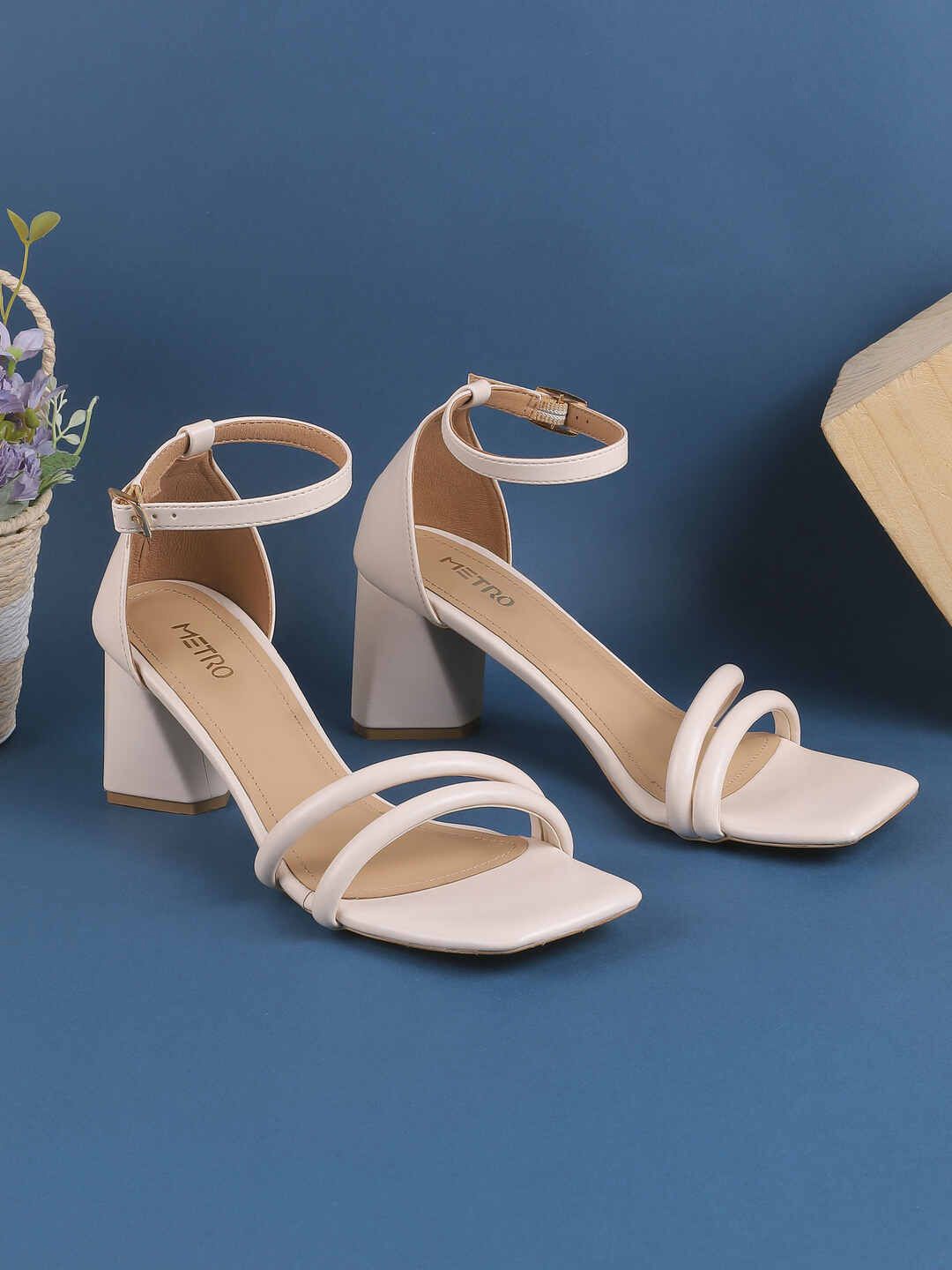 

Metro Women Block Heel Sandals, Off white