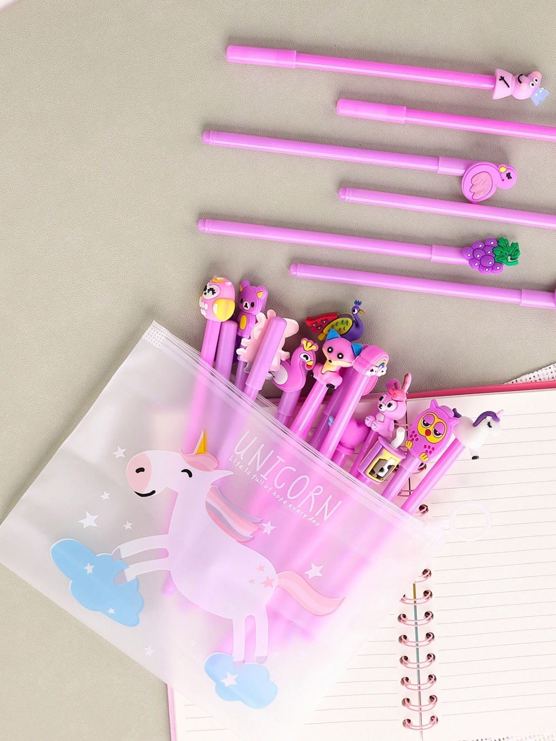 

Tinker Squad Purple Cartoon Topper 20 Pcs Cute Pen Set Stationery Return Gift, Lavender