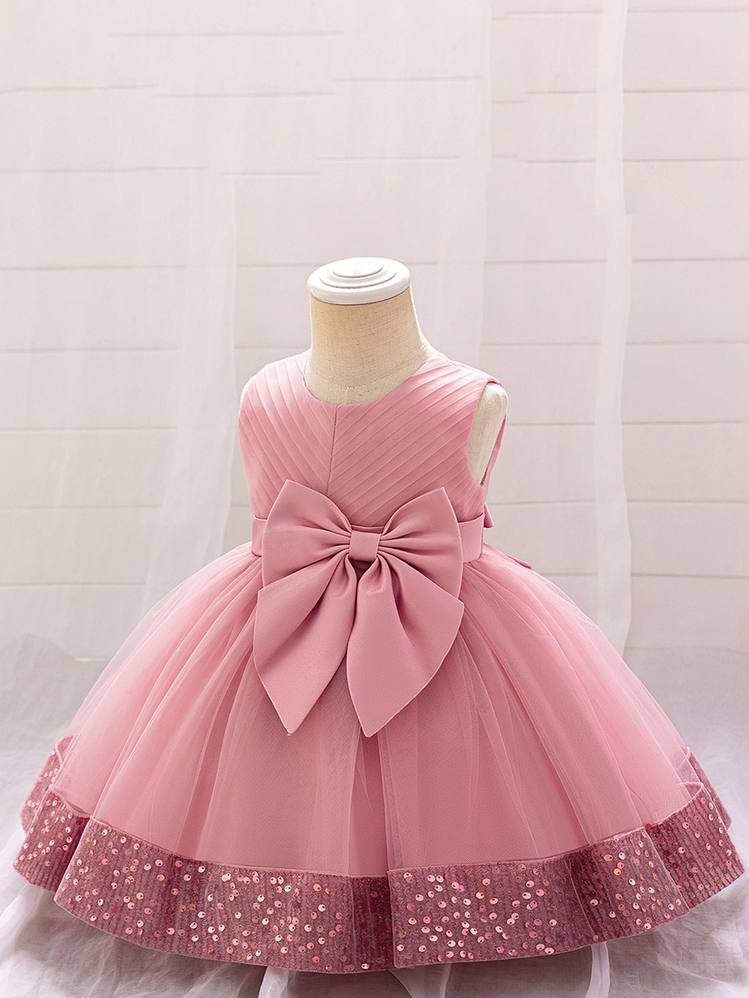 

StyleCast x Revolte Girls Round Neck Fit & Flare Dress, Pink