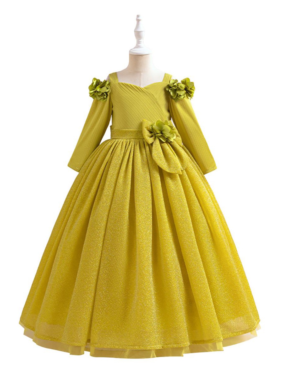 

StyleCast x Revolte Girls Shoulder Straps Gown Dress, Yellow