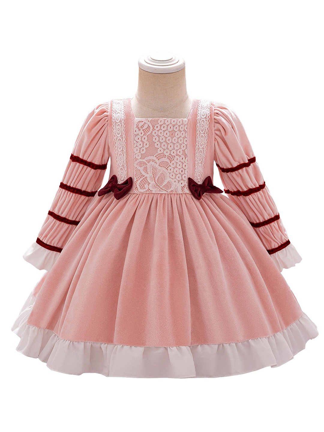 

StyleCast x Revolte Girls Square Neck Fit and Flare Dress, Pink