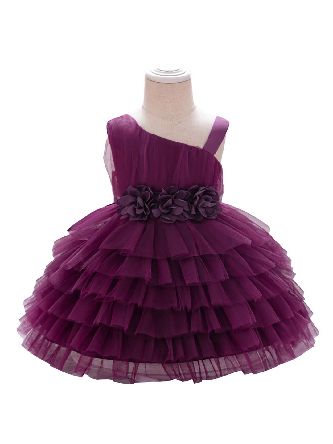 

StyleCast x Revolte Girls Asymmetric Neck Fit and Flare Dress, Purple