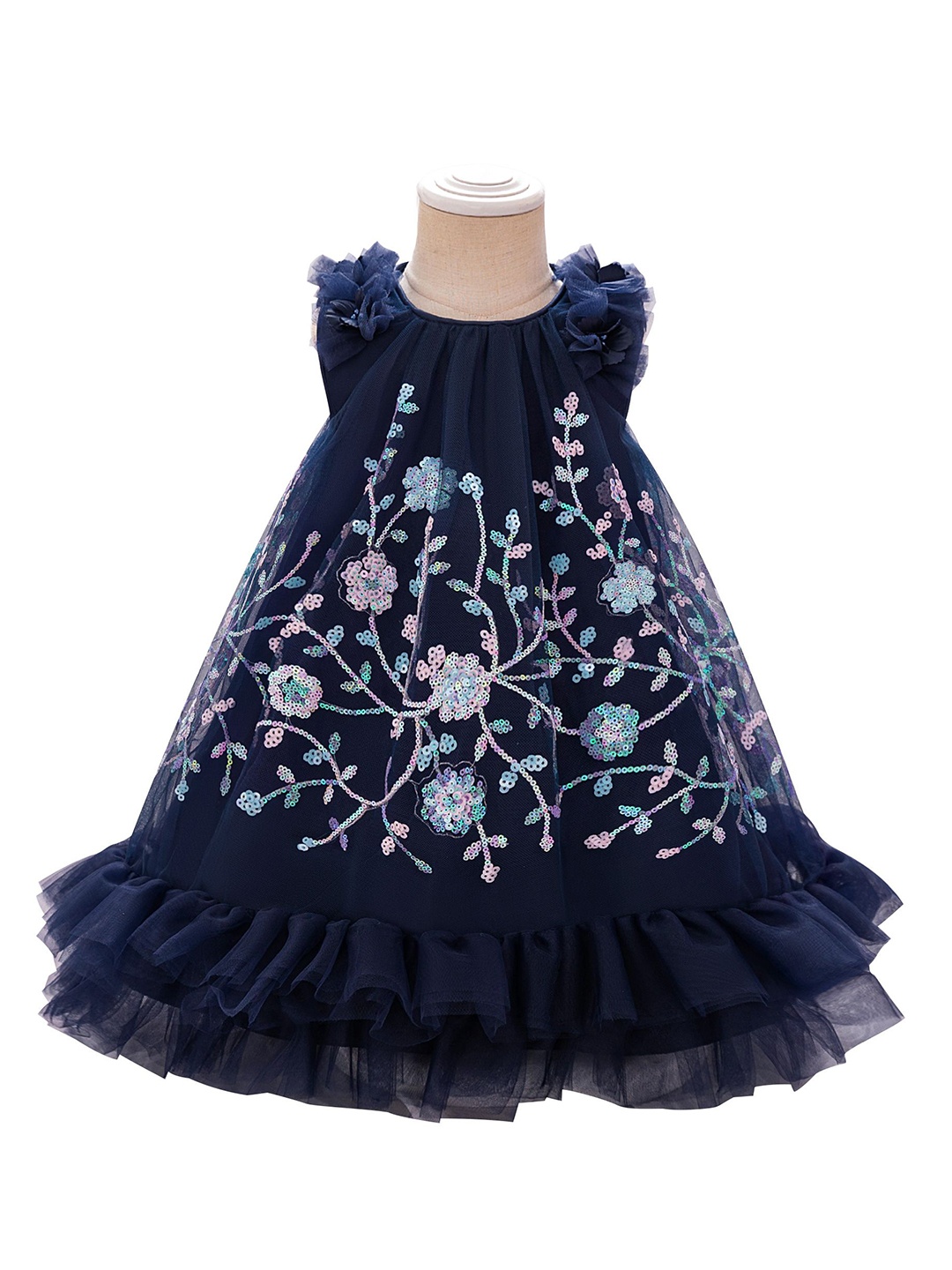 

StyleCast x Revolte Girls Floral Embroidered A-Line Dress, Blue