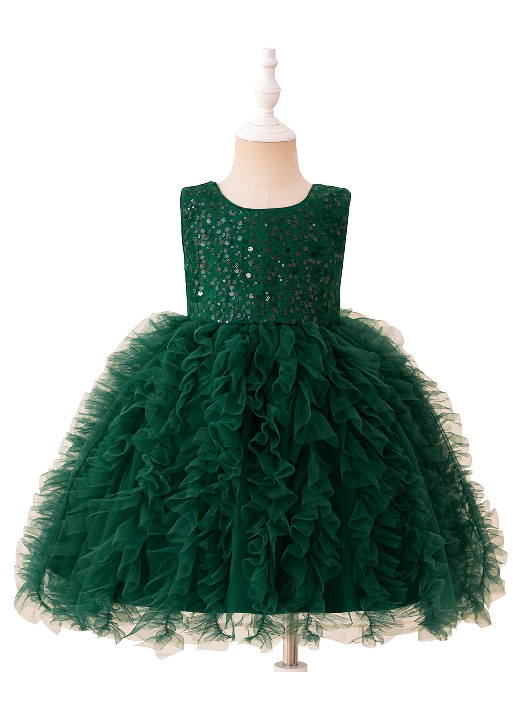 

StyleCast x Revolte Girls Sequined Fit and Flare Maxi Dress, Green