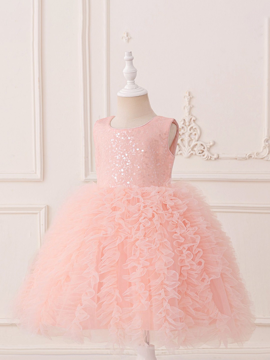 

StyleCast x Revolte Girls Sequinned Fit & Flare Maxi Dress, Pink
