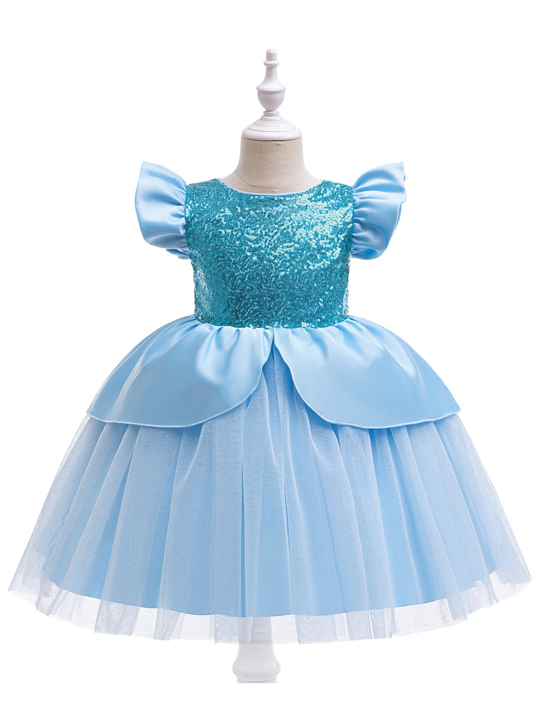 

StyleCast x Revolte Girls Embellished Sequined A-Line Dress, Blue