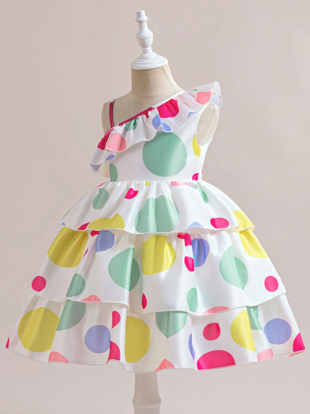 

StyleCast x Revolte Girls Polka Dot Printed Fit and Flare Midi Dress, White