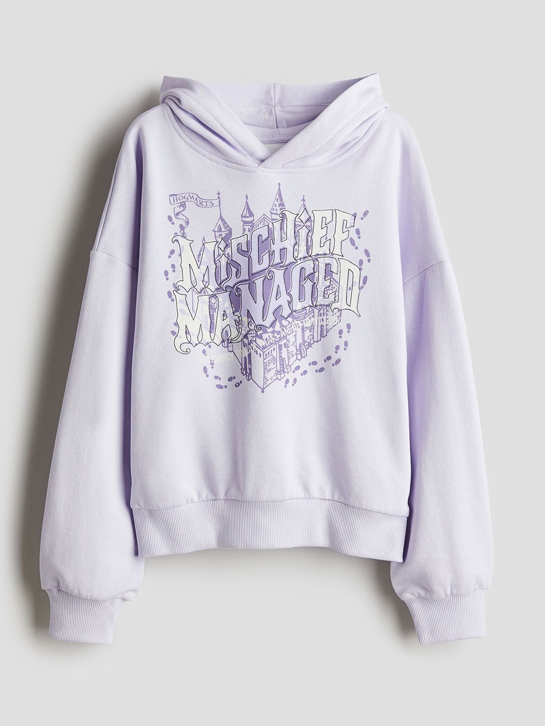 

H&M Girls Oversized Printed Hoodie, Purple