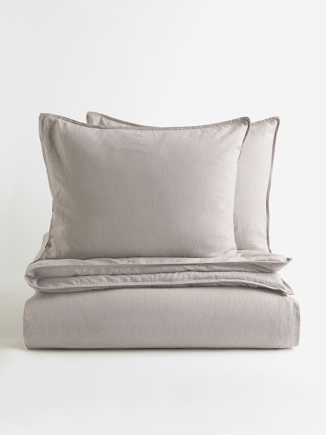 

H&M Beige Unisex Linen-Blend Double/King Size Duvet Cover Set