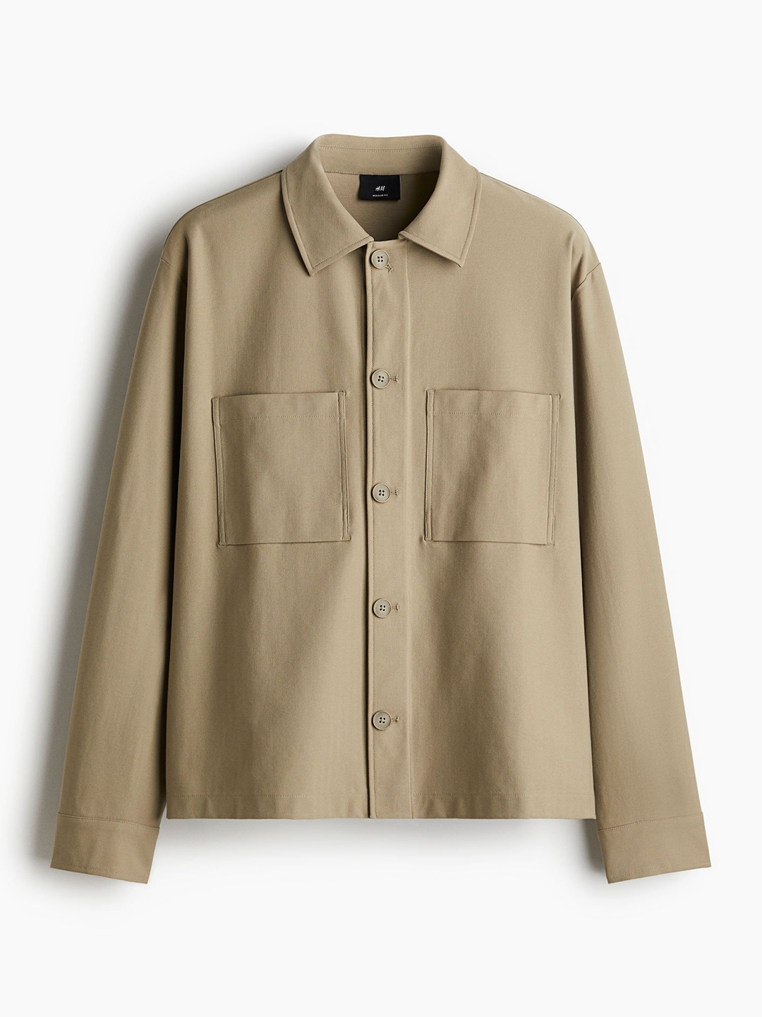 

H&M Regular Fit Twill Overshirt, Green