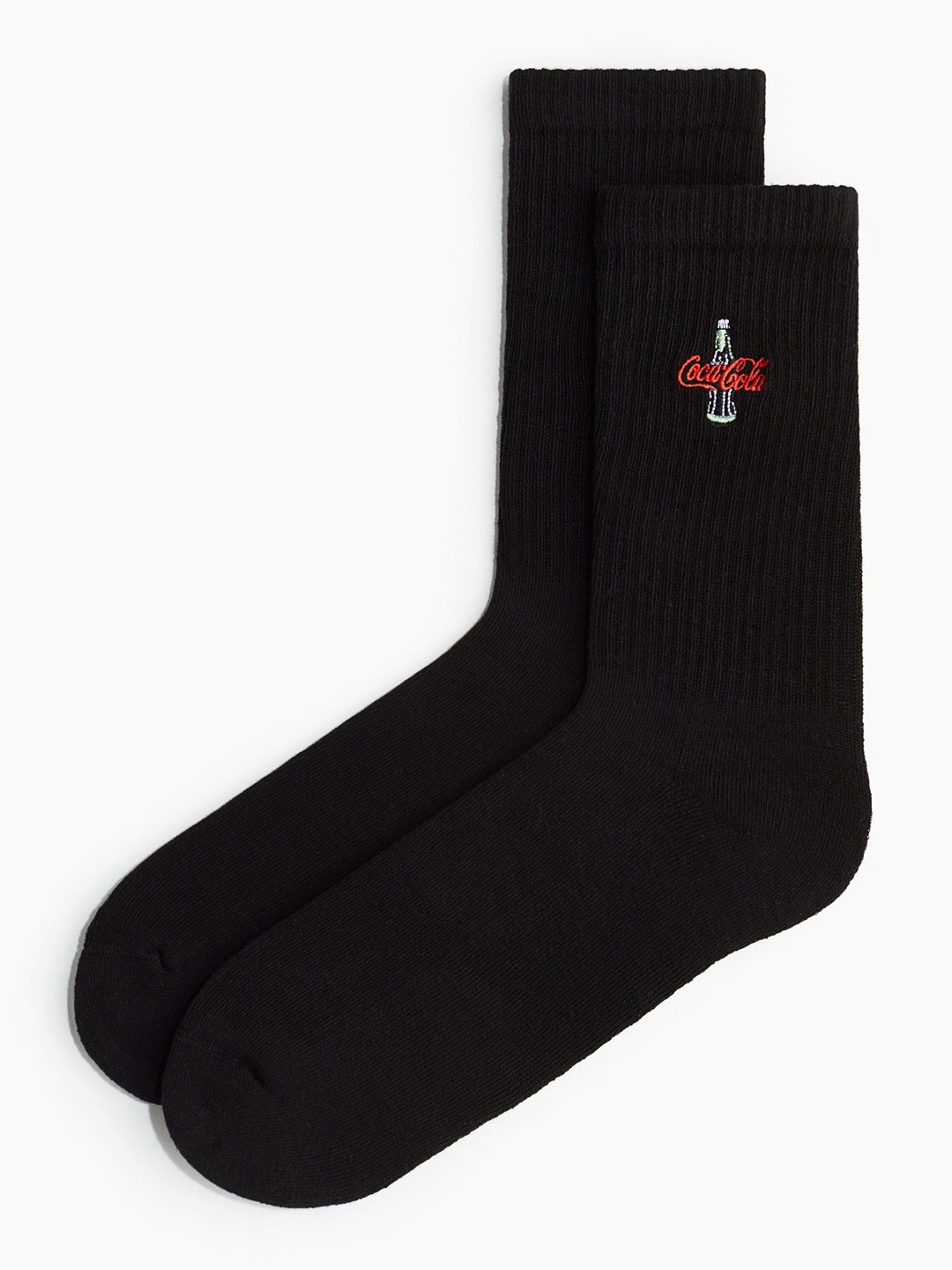 

H&M Men Motif-Detail Socks, Black