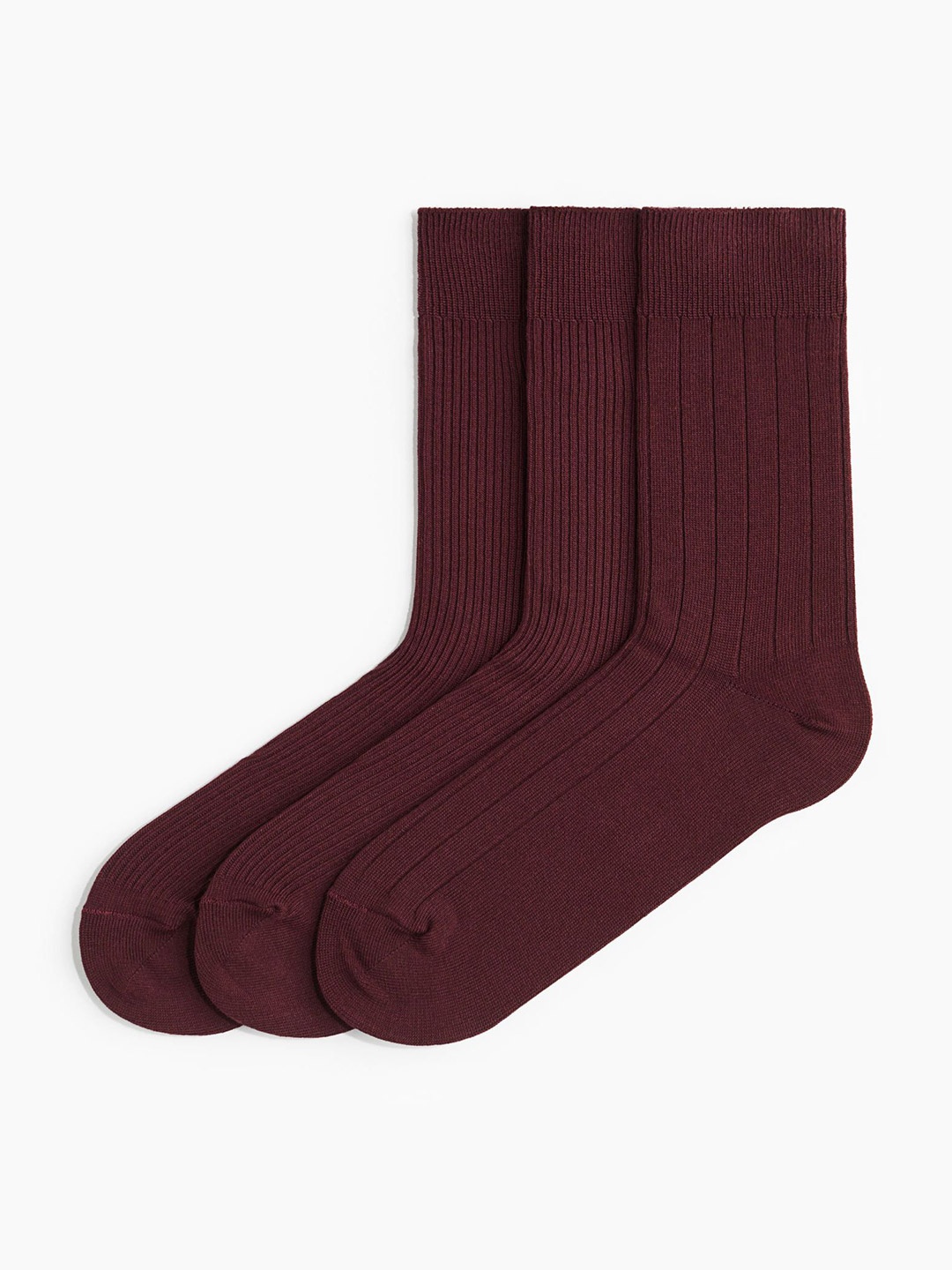 

H&M Men 3-Pack Socks, Maroon