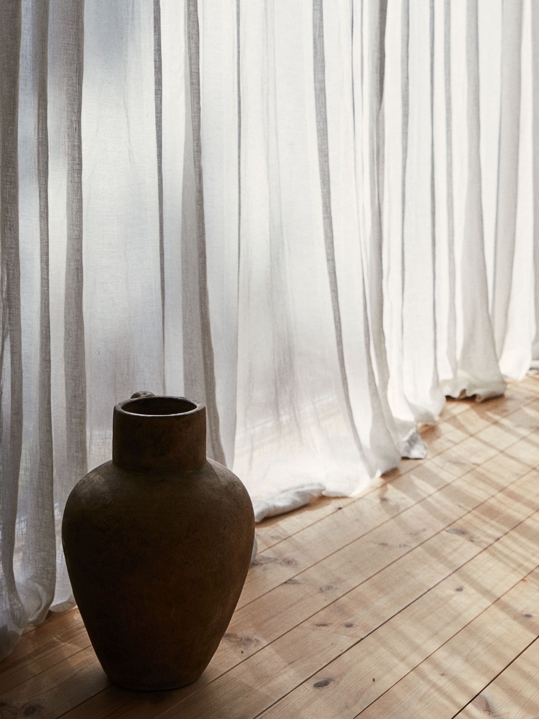 

H&M White 1-Pack Long And Wide Linen-Blend Curtain Length