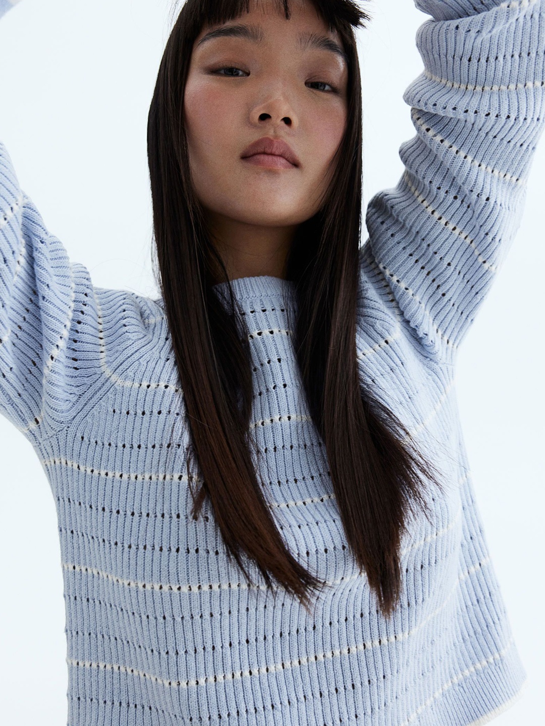 

H&M Hole-Patterned Jumper, Blue