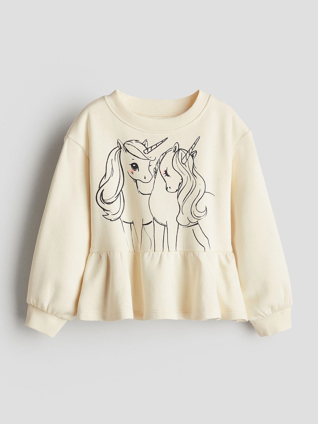 

H&M Peplum Sweatshirt, Yellow