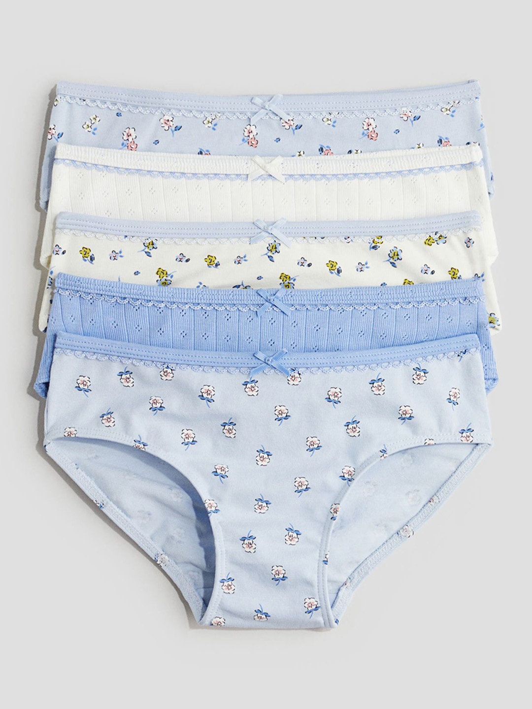 

H&M Girls 5-Pack Cotton Briefs, Blue