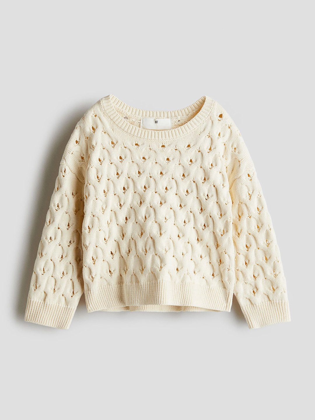 

H&M Hole-Knit Jumper, Beige