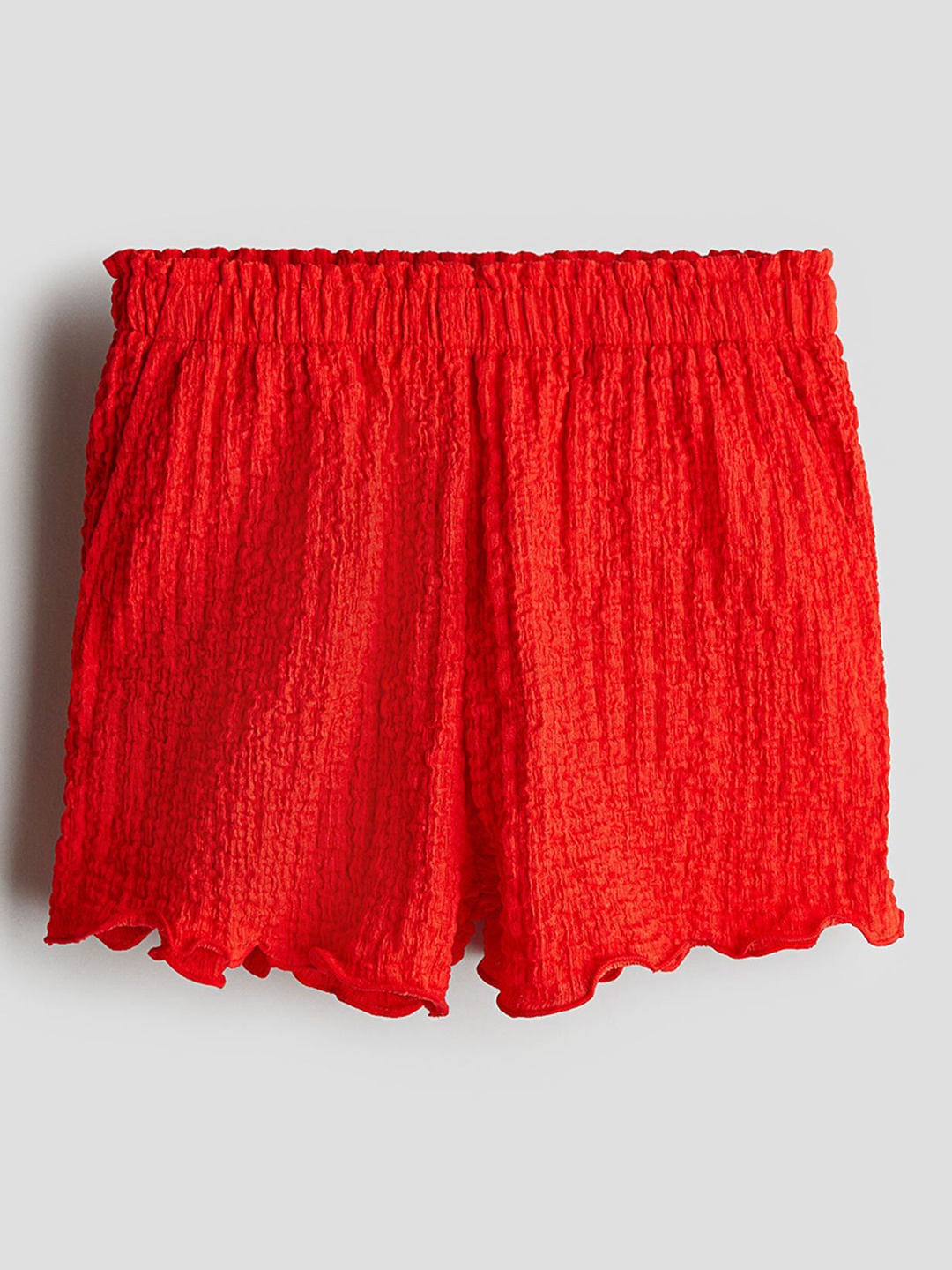 

H&M Girls Crinkled Jersey Shorts, Red