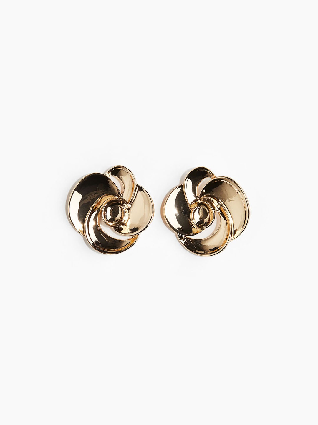 

H&M Flower-Shaped Stud Earrings, Gold