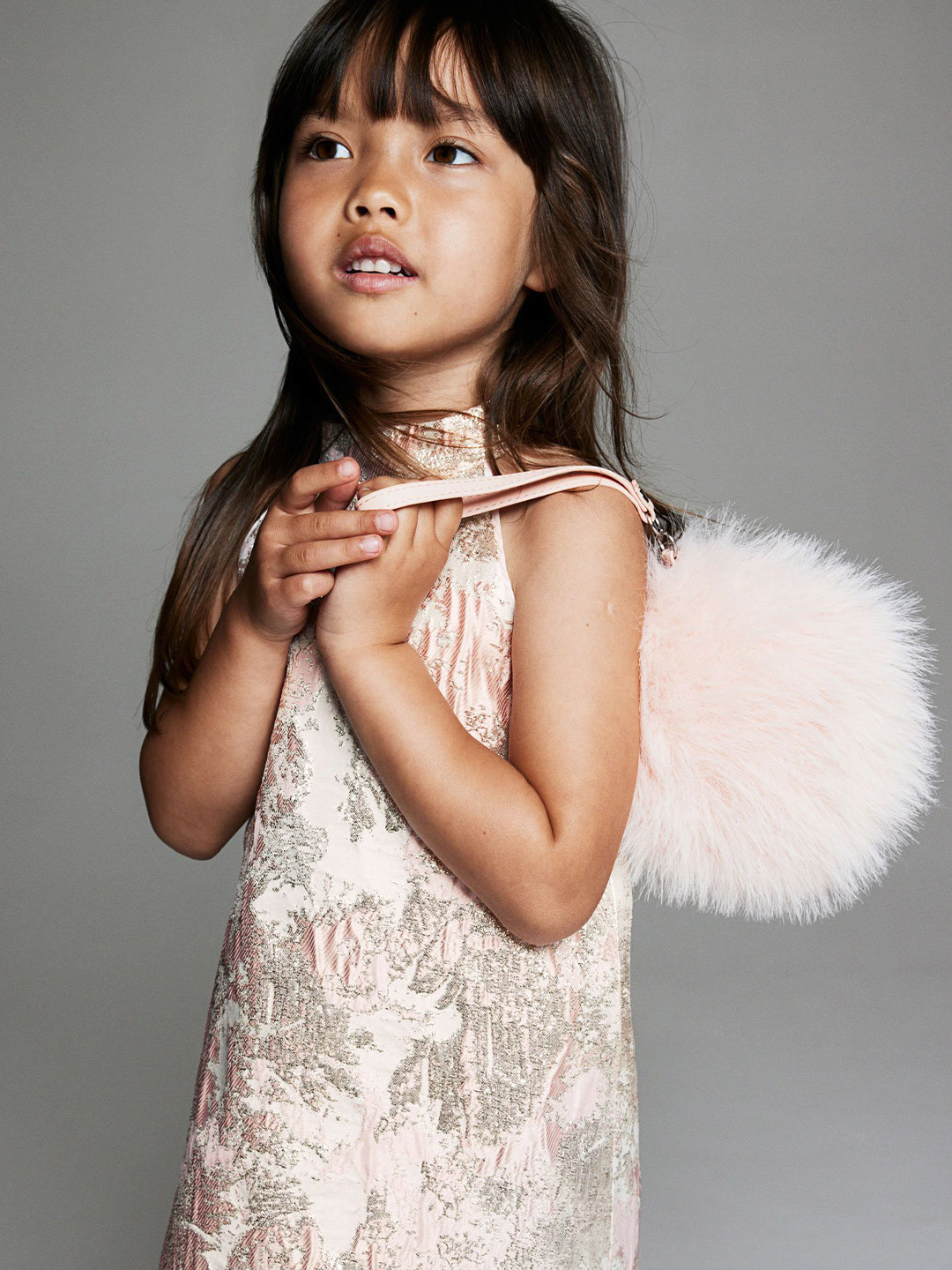 

H&M Girls Jacquard-Weave A-Line Dress, Pink