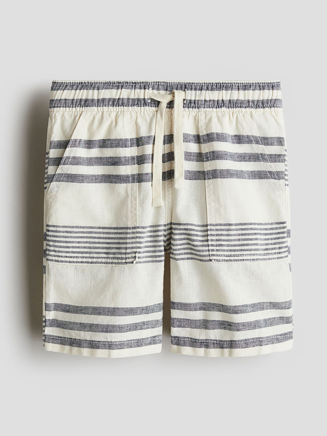 

H&M Boys Linen-Blend Shorts, White