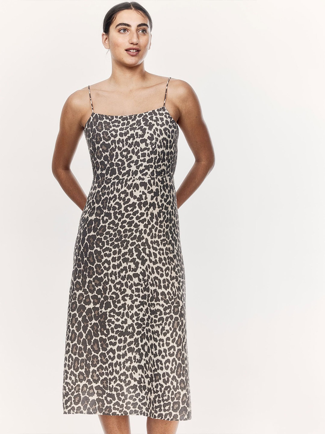 

H&M Women Midi Strappy Dress, Brown