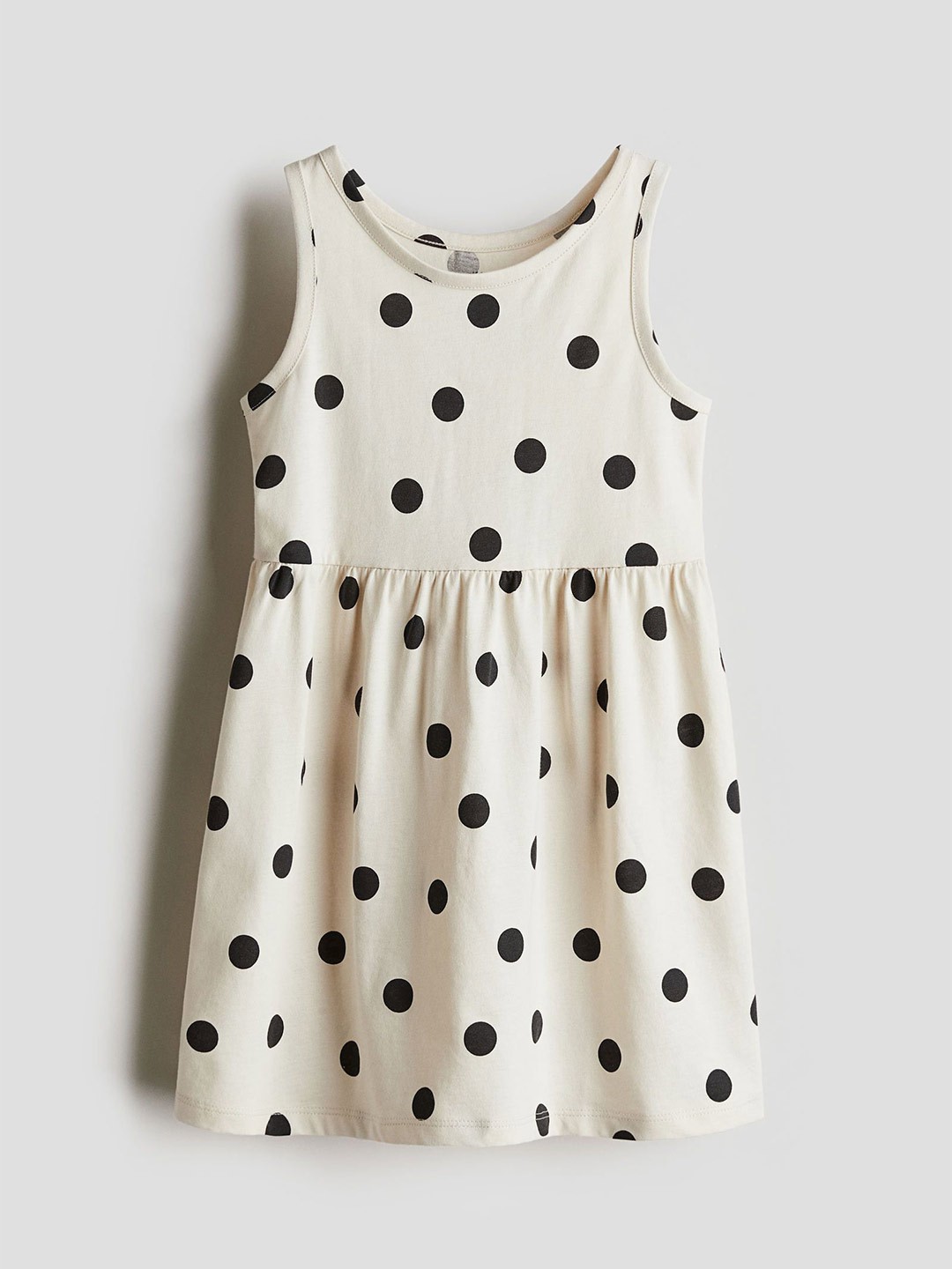 

H&M Girls Patterned Jersey Dress, Beige